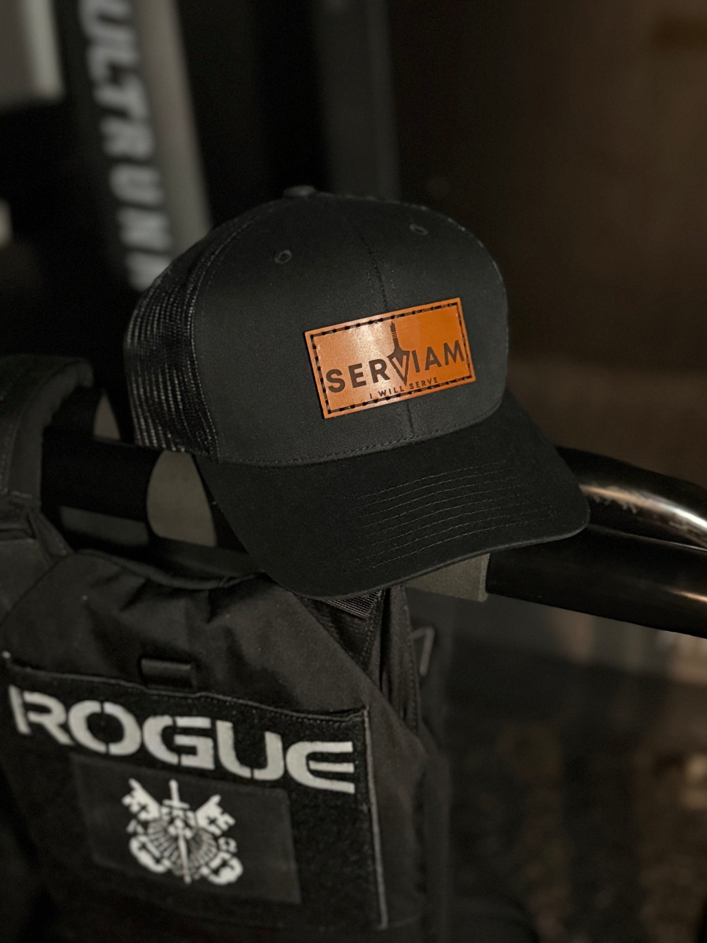 Leather Black Snap Back