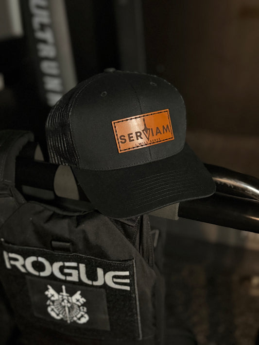 Leather Black Snap Back