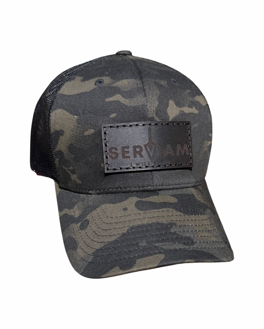 Subdued Leather Multicam Black Snap Back